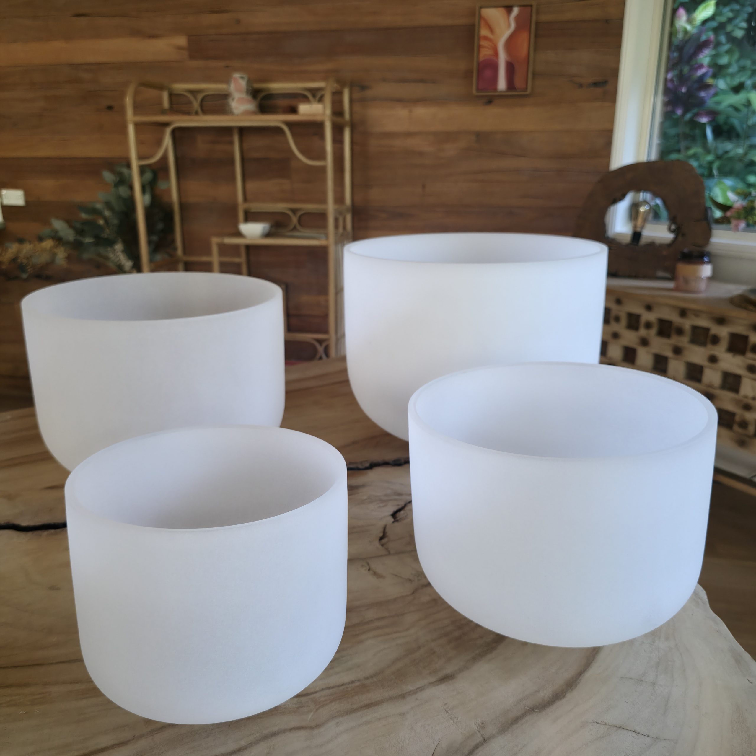 crystal singing bowls primordial self discovery (set of 4)